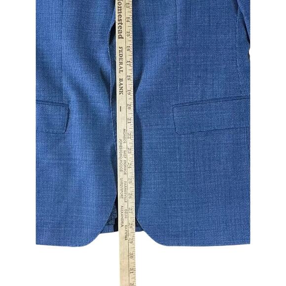 Boss Hugo Boss Mens Blazer Sport Coat Size 38 R Blue Tiny Geometric Viscose READ - Picture 10 of 13